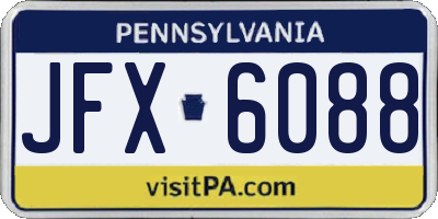 PA license plate JFX6088