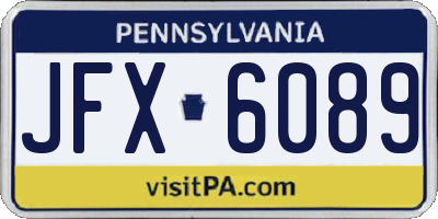 PA license plate JFX6089