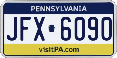 PA license plate JFX6090