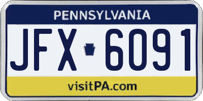PA license plate JFX6091
