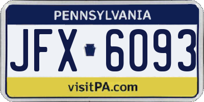 PA license plate JFX6093