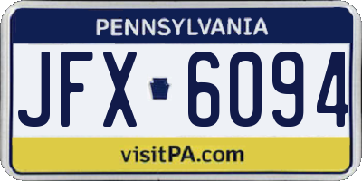 PA license plate JFX6094