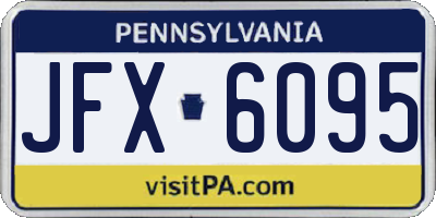PA license plate JFX6095