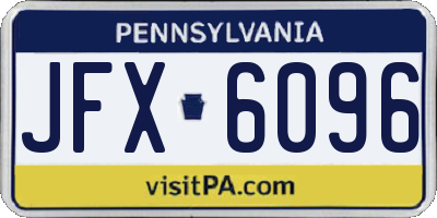 PA license plate JFX6096
