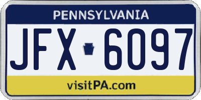 PA license plate JFX6097