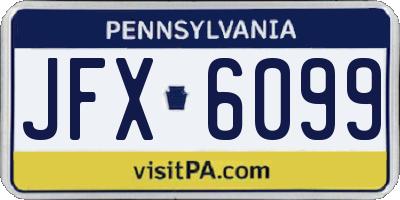 PA license plate JFX6099