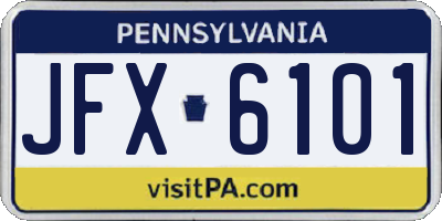 PA license plate JFX6101