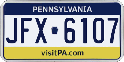 PA license plate JFX6107