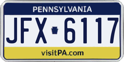PA license plate JFX6117