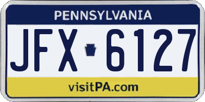 PA license plate JFX6127