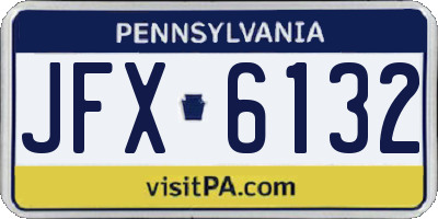 PA license plate JFX6132