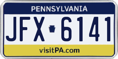 PA license plate JFX6141