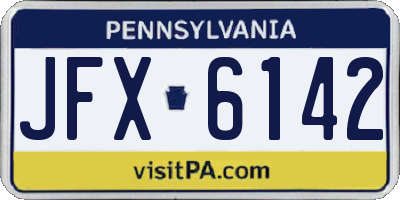 PA license plate JFX6142
