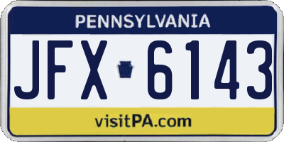 PA license plate JFX6143
