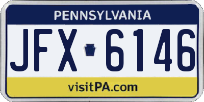 PA license plate JFX6146