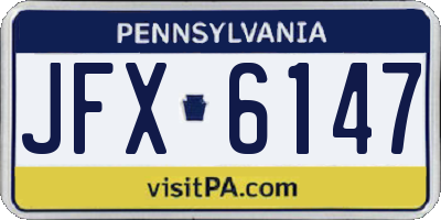 PA license plate JFX6147