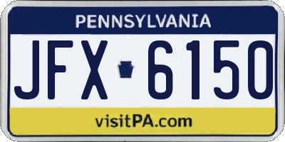PA license plate JFX6150