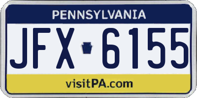 PA license plate JFX6155