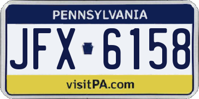 PA license plate JFX6158