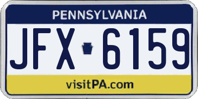 PA license plate JFX6159