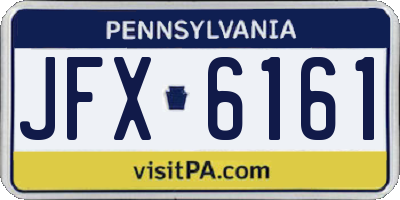 PA license plate JFX6161