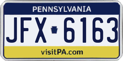 PA license plate JFX6163