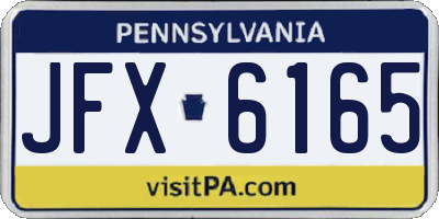 PA license plate JFX6165