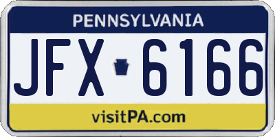 PA license plate JFX6166