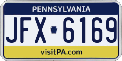 PA license plate JFX6169