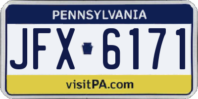 PA license plate JFX6171
