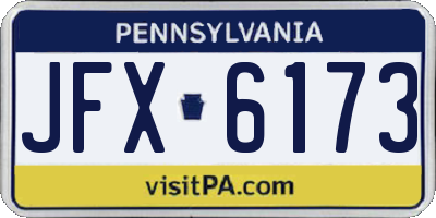 PA license plate JFX6173