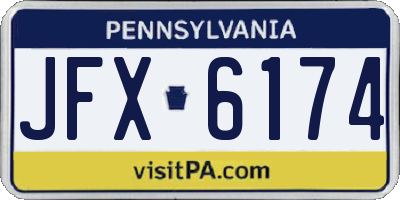PA license plate JFX6174
