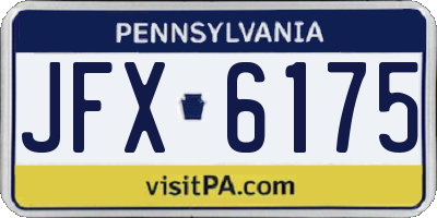 PA license plate JFX6175