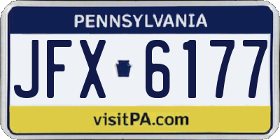PA license plate JFX6177