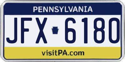 PA license plate JFX6180