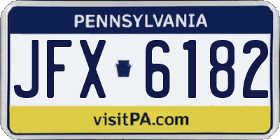 PA license plate JFX6182