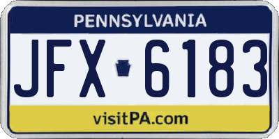 PA license plate JFX6183