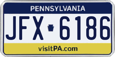 PA license plate JFX6186