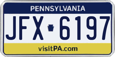 PA license plate JFX6197