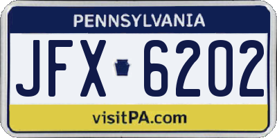 PA license plate JFX6202