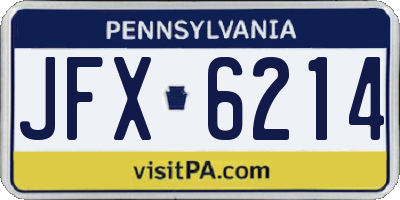 PA license plate JFX6214