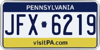 PA license plate JFX6219