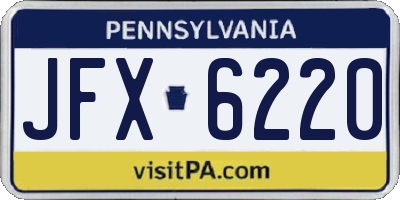 PA license plate JFX6220