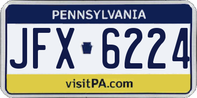 PA license plate JFX6224