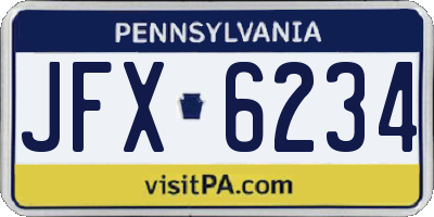 PA license plate JFX6234