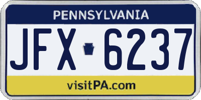PA license plate JFX6237