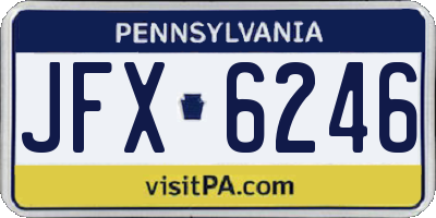 PA license plate JFX6246