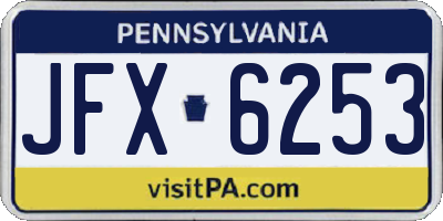 PA license plate JFX6253