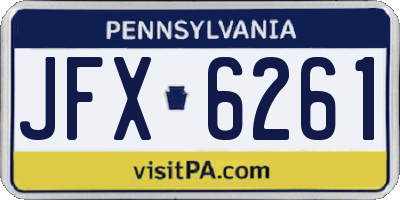 PA license plate JFX6261