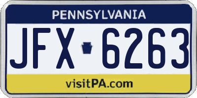 PA license plate JFX6263